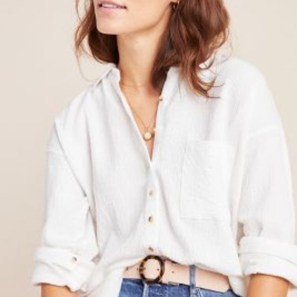 Anthropologie Ivory Pilcro Textured Tunic Size Small - Picture 5 of 5